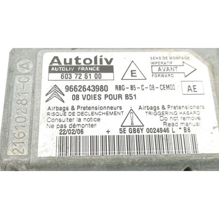 Coded Airbag Control Unit for CITROEN C4 1a Serie 1.4 16V BER. 5P/B/1360CC 9662643980 Coded Airbag Control Unit for CITROEN C4 1a Serie 1.4 16V BER. 5P/B/1360CC 9662643980