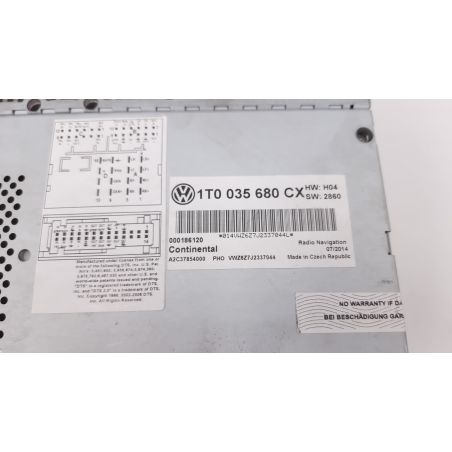 Radio (Unlocking Code Not Provided) for VOLKSWAGEN Passat 1.4 16V TSI ECOFUEL SW 5P/B-M/1390CC 1T0035680 Radio (Unlocking Code Not Provided) for VOLKSWAGEN Passat 1.4 16V TSI ECOFUEL SW 5P/B-M/1390CC 1T0035680