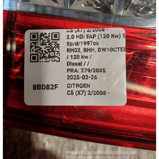 fanale posteriore sinistro for CITROEN C5 (x7) 2.2 Bi-Turbo 16V HDi FAP Sw 6350LW fanale posteriore sinistro for CITROEN C5 (x7) 2.2 Bi-Turbo 16V HDi FAP Sw 6350LW